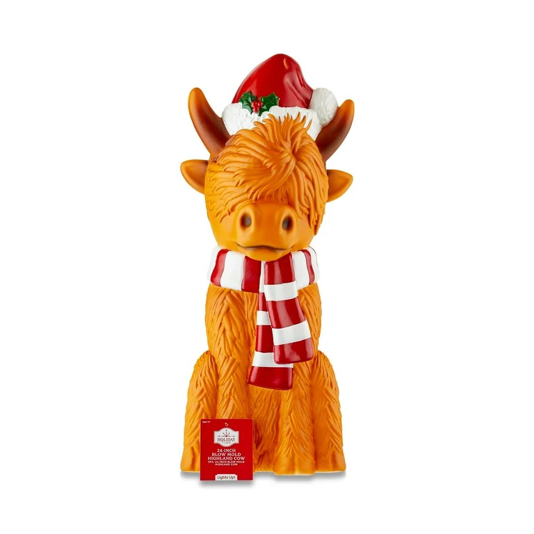 Light-Up Christmas Highland Cow Blow Mold, 24 in, by Holiday Time | Walmart (US)