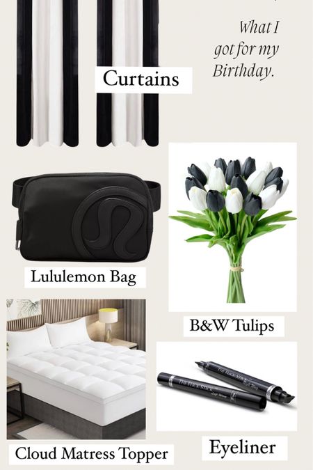 Home decor, modern home, black and white tulips, mattress topper, curtains, eyeliner, Lululemon, 

#LTKhome