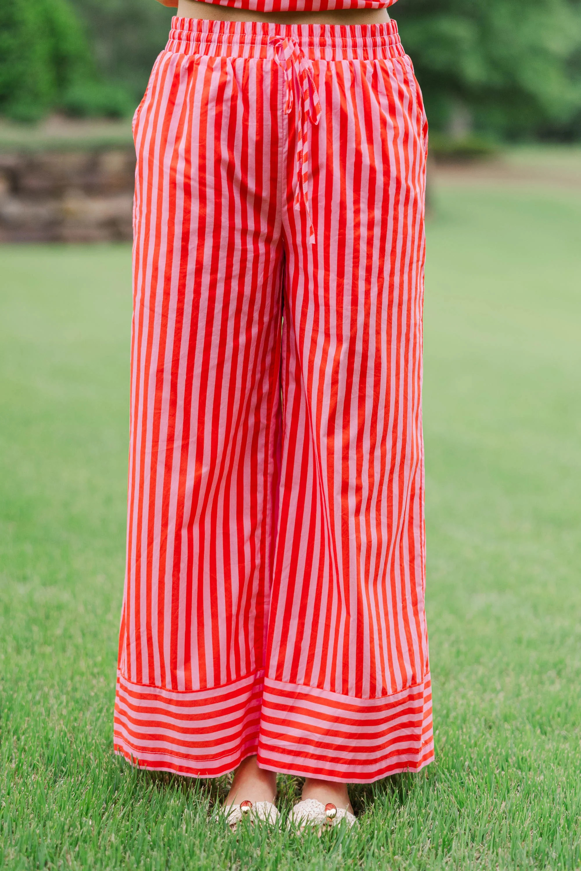 Just A Little Extra Orange Striped Pants | The Mint Julep Boutique