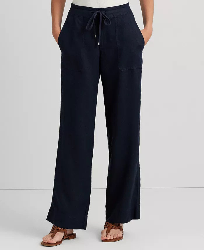 Lauren Ralph Lauren Wide-Leg Linen Pants, Regular & Petite - Macy's | Macy's
