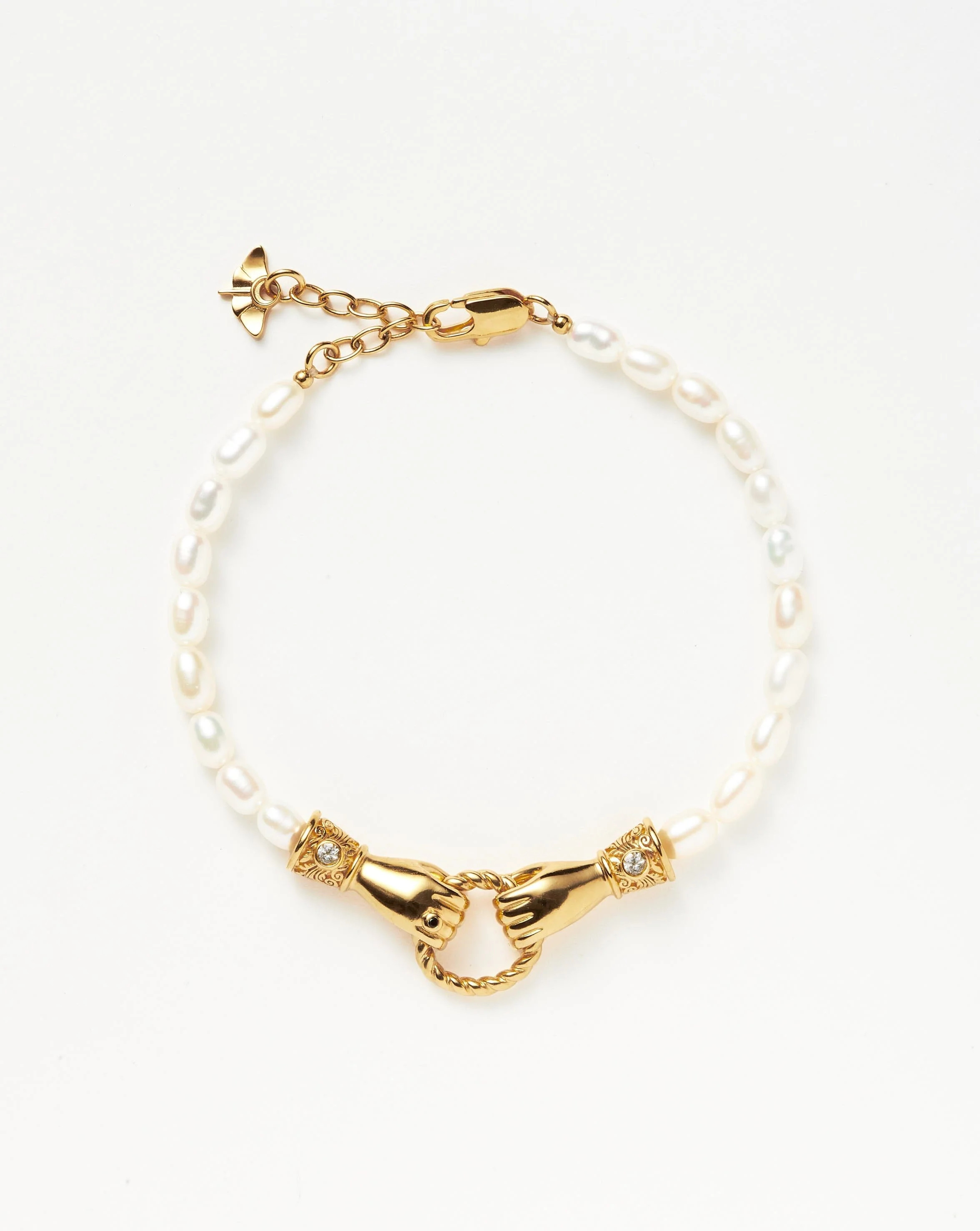 Harris Reed In Good Hands Pearl Bracelet | 18k Gold Plated/Pearl & Bla | Missoma US