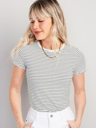 Striped Slim-Fit Cropped T-Shirt for Women | Old Navy (CA)
