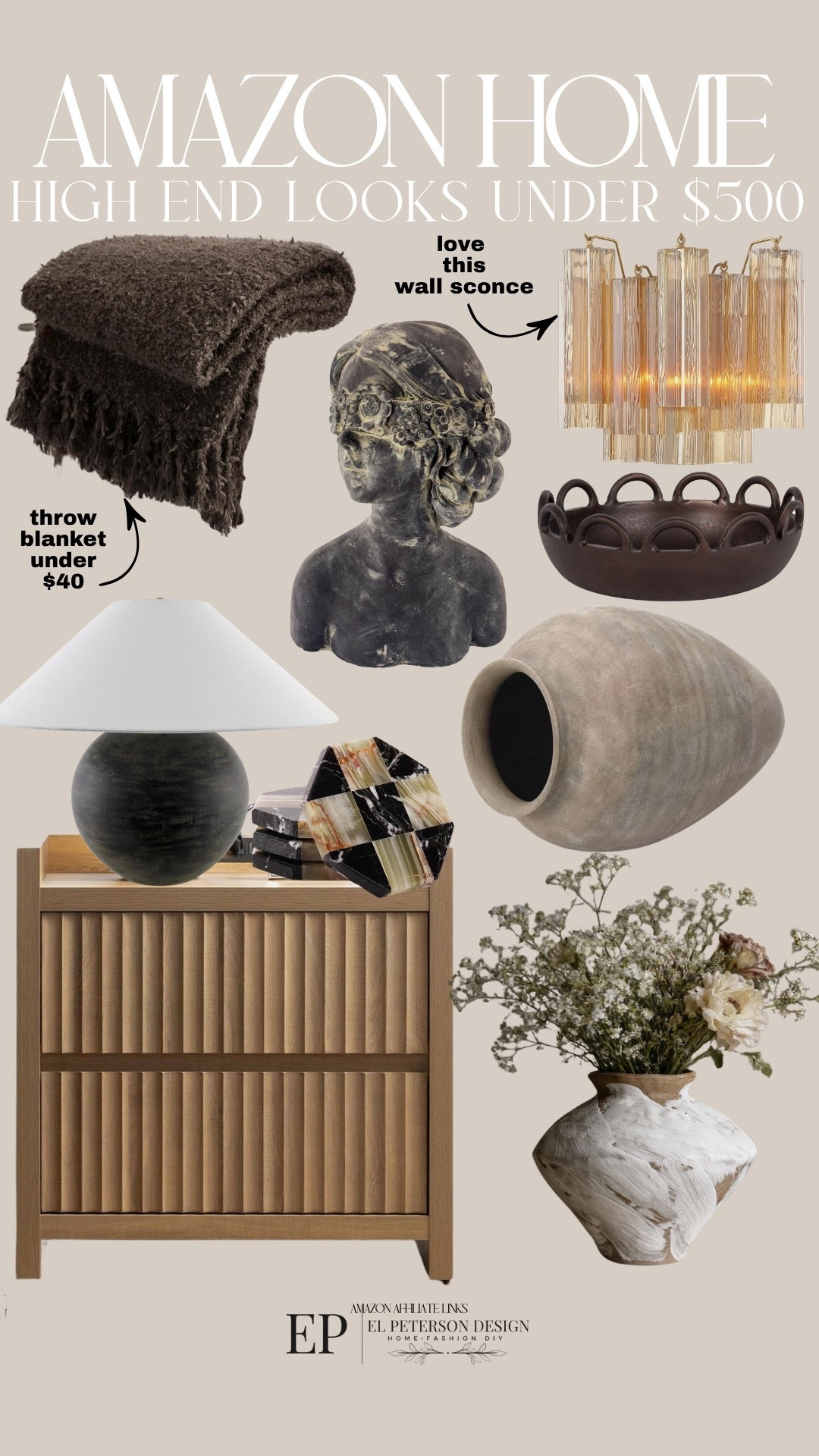 Amazon
Bowl
Vase
Table lamp
Coaster
Blanket
Wall sconce

#LTKHome