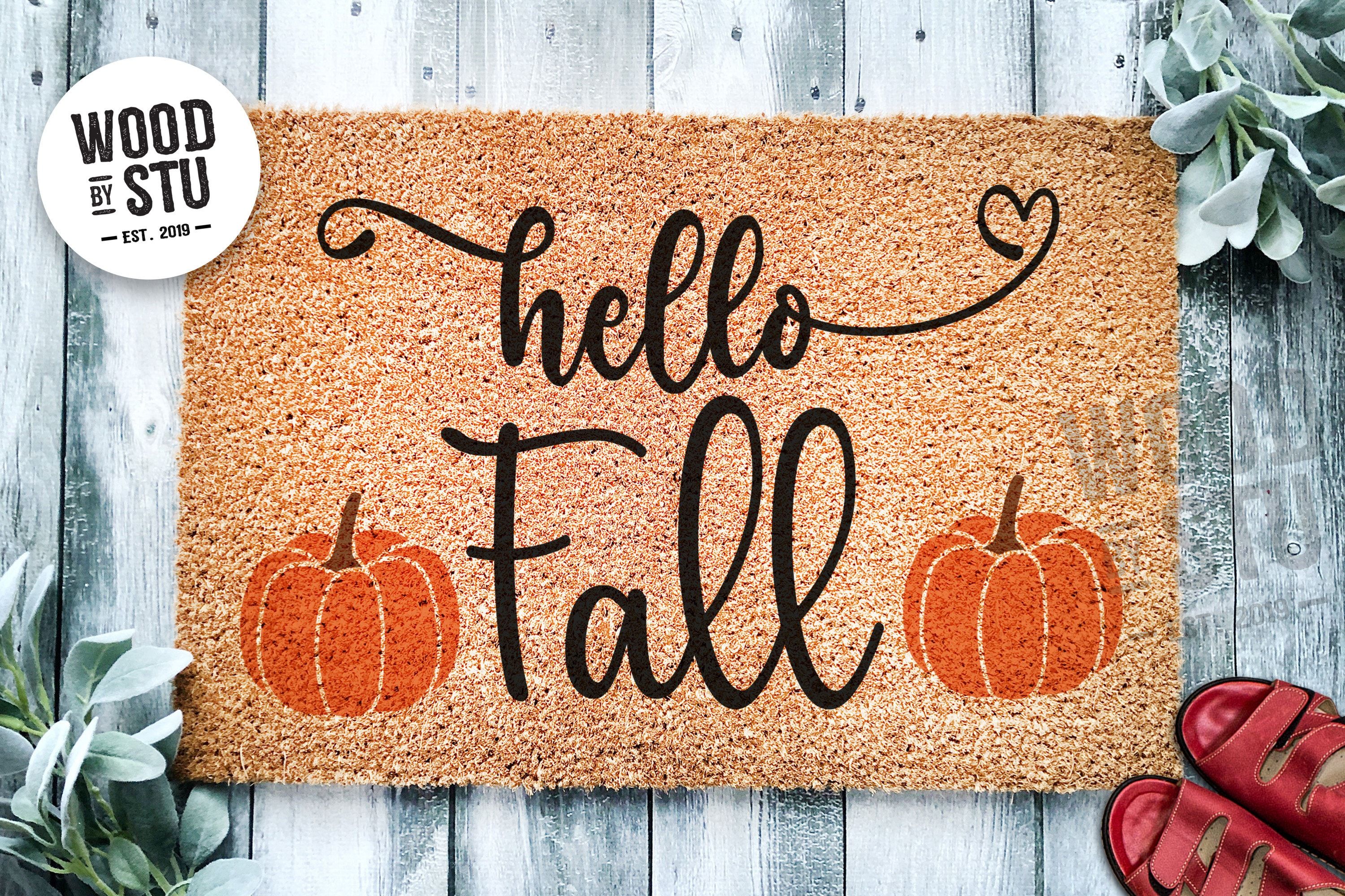 Hello Fall Door Mat | Pumpkin Fall Doormat | Welcome Mat | Fall Leaves Door Mat | Fall Autumn Dec... | Walmart (US)