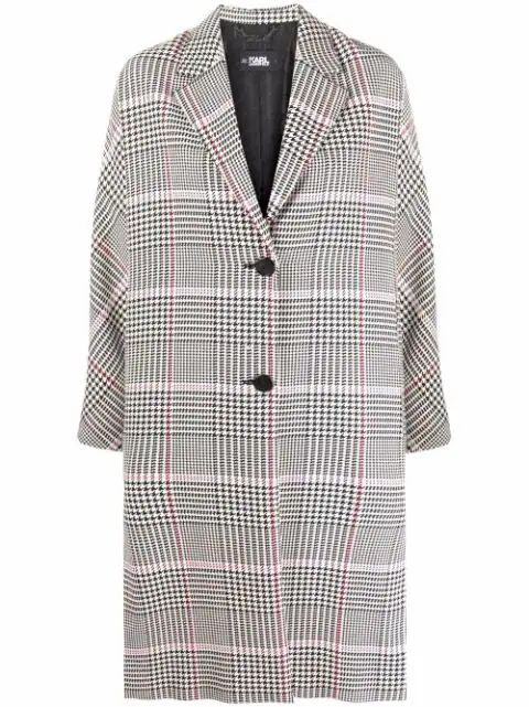 single-breasted checked coat | Farfetch (US)