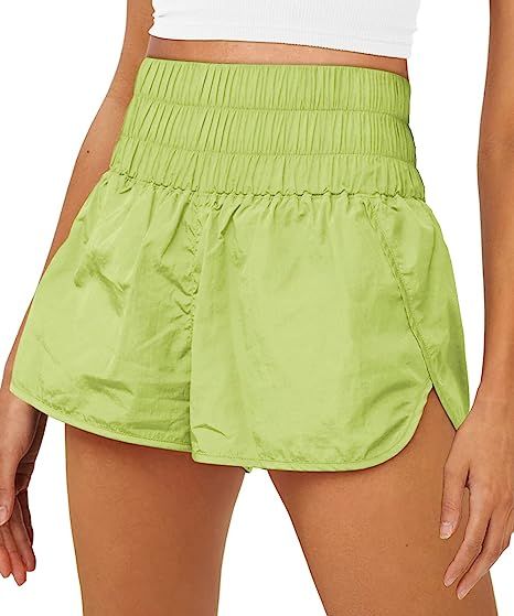 AUTOMET Womens High Waisted Athletic Shorts Elastic Casual Summer Running Shorts Quick Dry Gym Wo... | Amazon (US)