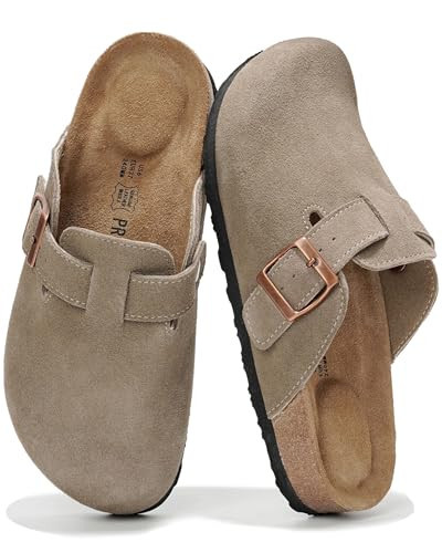 Project Cloud Genuine Leather Footbed Clogs for Women - Memory Foam Arch Support Slippers for Women - Trendy Slip-ons Women's Mules & Clogs Sandals (Benton_W,TAUP,10) | Amazon (US)