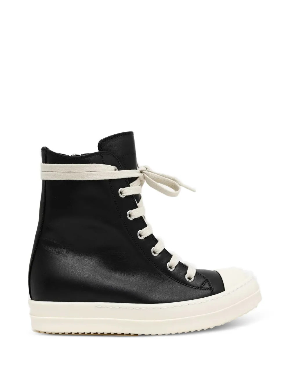 Rick Owens Tower leather high-top sneakers - Black | Farfetch Global