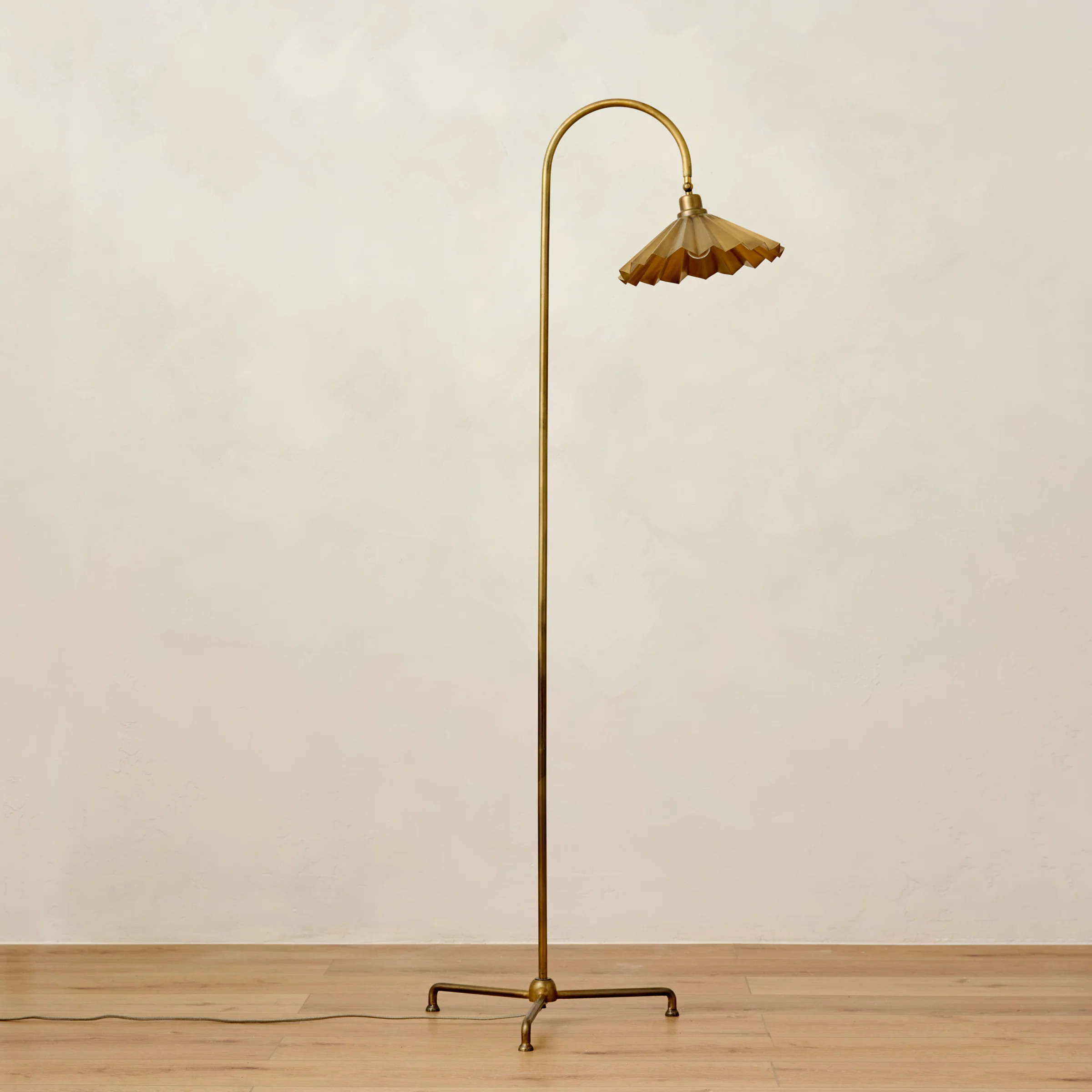 Brass Pleat Floor Lamp | Magnolia