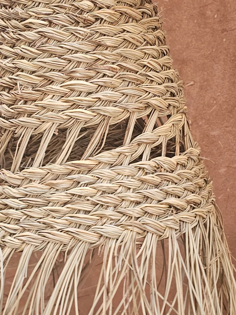 Moroccan Pendant Light in Straw , Straw Lampshade - Etsy | Etsy (US)