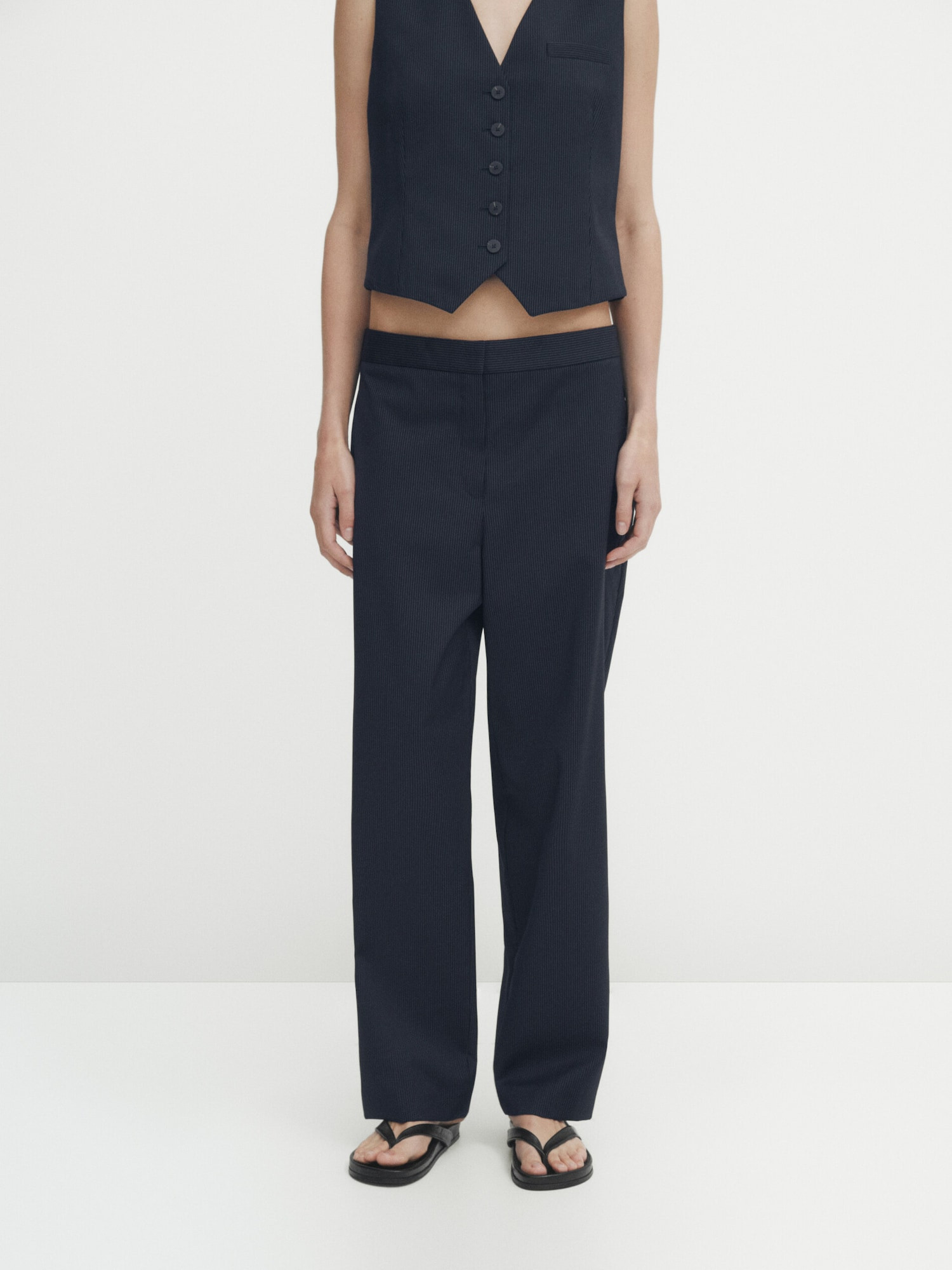 Pinstriped suit trousers | Massimo Dutti UK