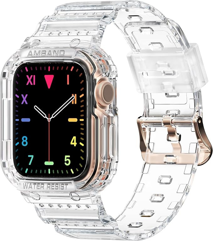 amBand Compatible with Apple Watch Series 9/8/7/(SE 3/SE 2/SE)/3/6/5/4/3 Bands Clear for Women 41... | Amazon (US)