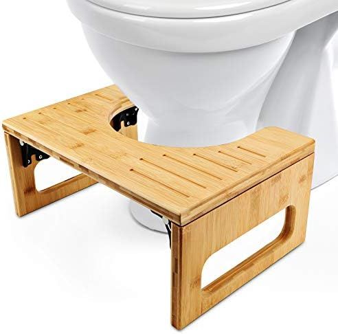 DadyMart Toilet Stool, Bamboo Foldable Stool for Bathroom, 7 Inches, Natural Color | Amazon (US)
