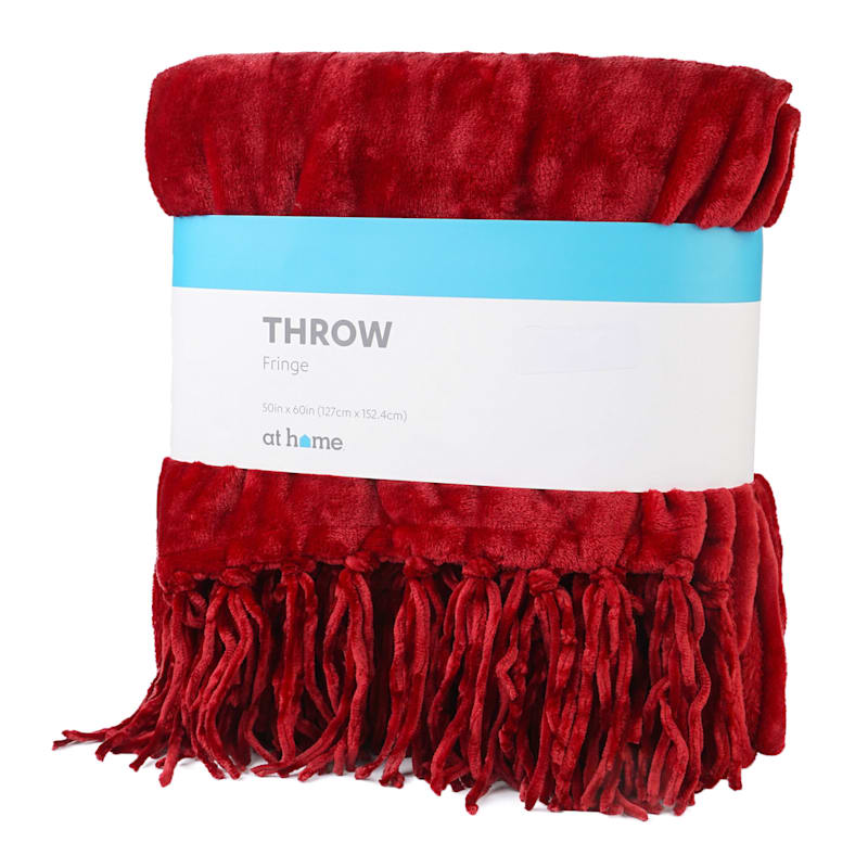 Red Fringe Throw Blanket, 50x60 | At Home