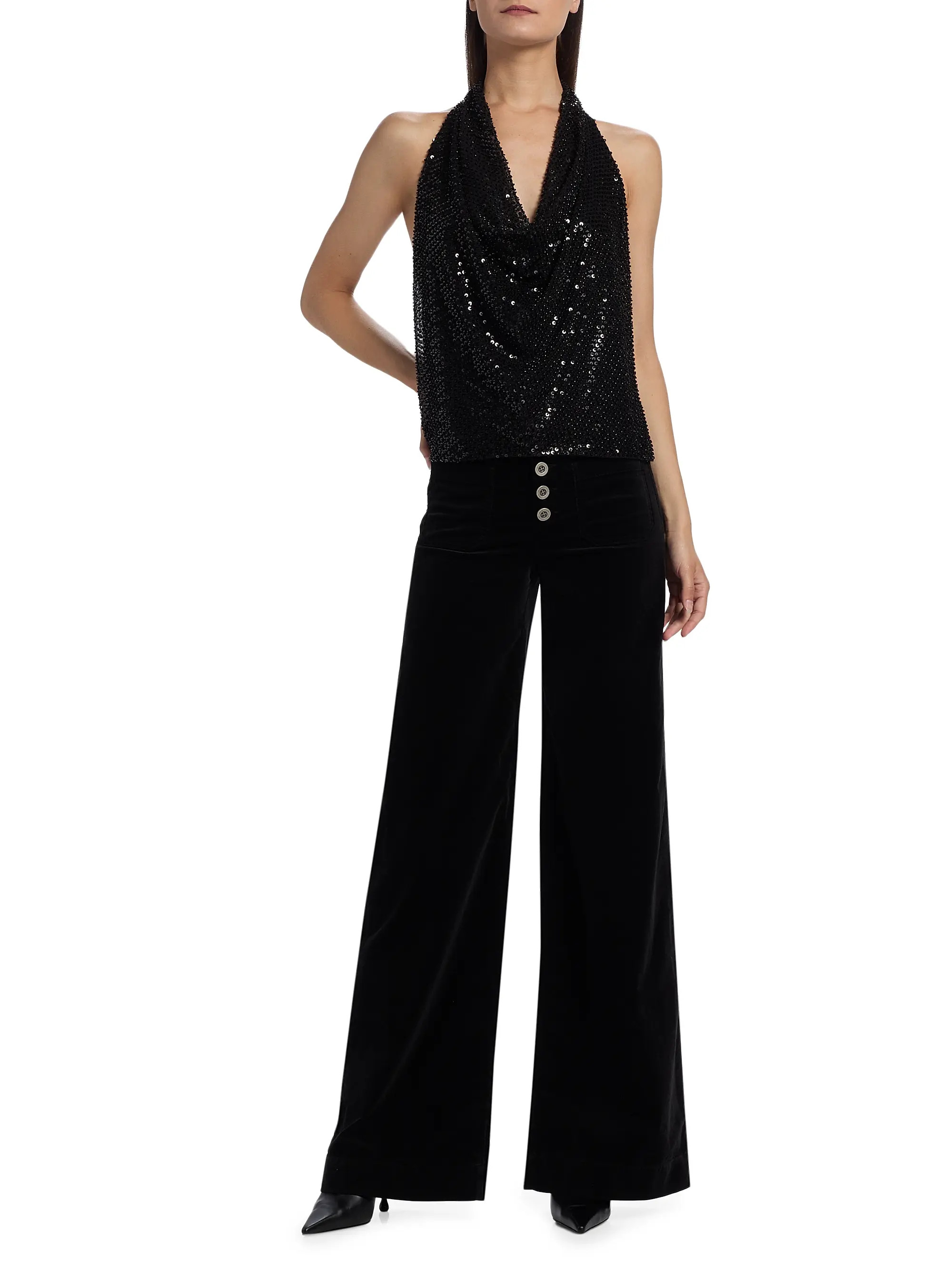 Ramy Brook Alice Sequin Halterneck Top | Saks Fifth Avenue | Saks Fifth Avenue