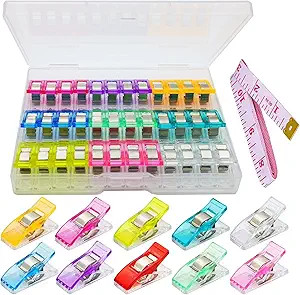 Sewing Clips for Fabric, Pack of 40, Wonder Mini Clamps, Quilting Clips, Multi-Color Crafting Too... | Amazon (US)