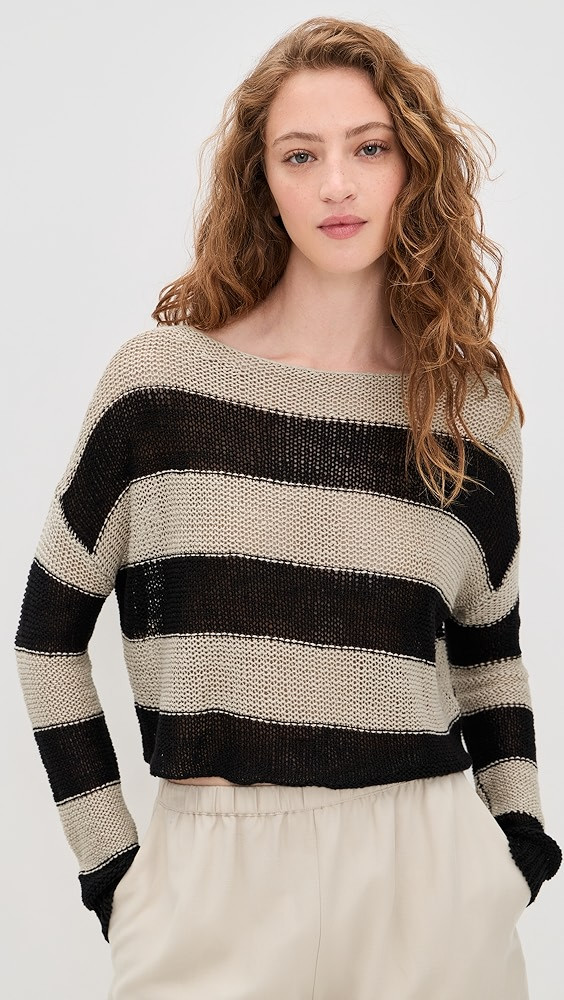 Stripe Linen Bateau Sweater | Shopbop