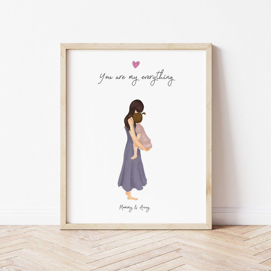 Personalized Framed Wall Art for Mother With Daughter, Mom and Baby Print Art, Mother's Day Gift,... | Etsy (US)