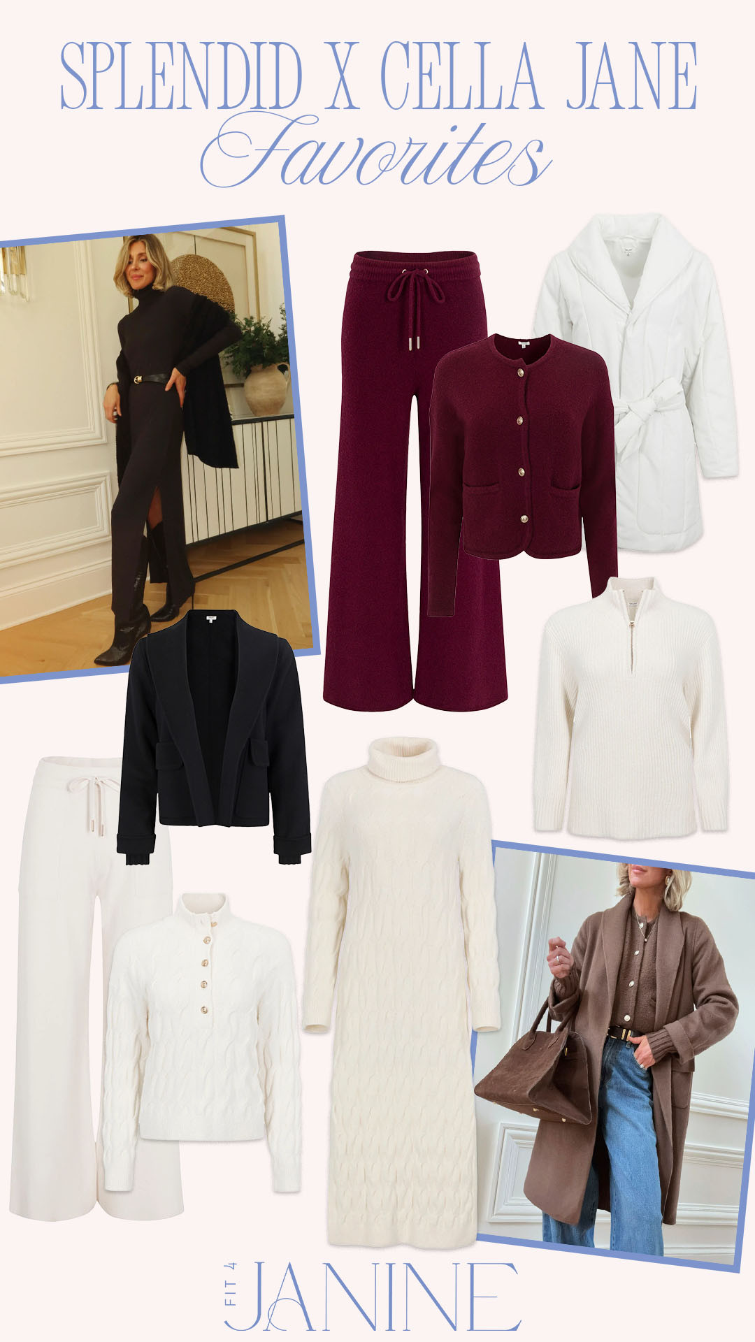 I love a REALLY GOOD collaboration is this one is absolutely swoon worthy! So many great pieces that are relaxed and comfortable, yet stylish and chic? Which will be on your "add to cart" list?

Fit4Janine, Splendid, Cella Jane, Fall Fashion, Sweaters, Pants, Cardigans, Jackets, Coats, Dresses 

 #LTKSeasonal #LTKStyleTip