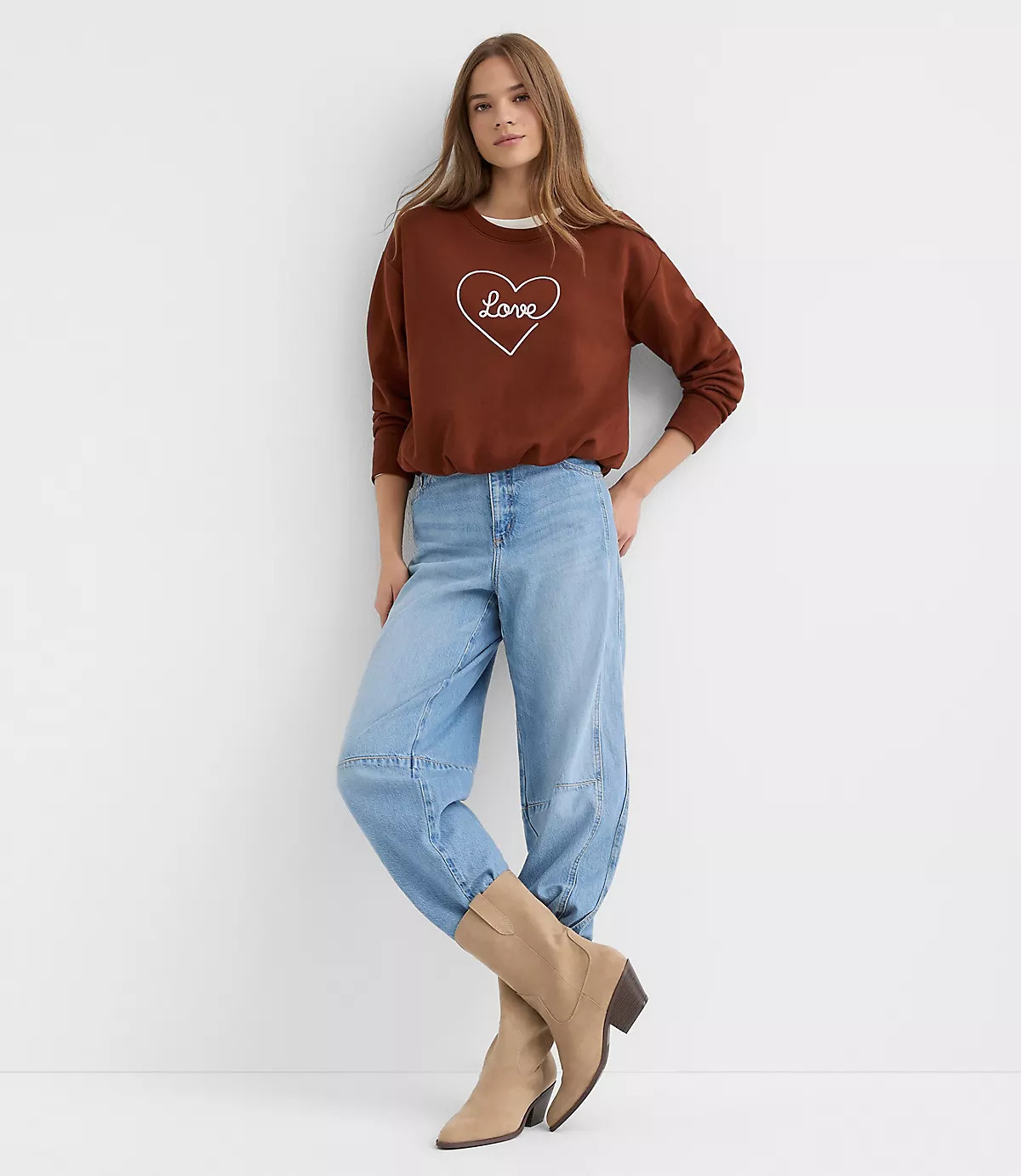 Love Embroidered Bubble Sweatshirt | LOFT