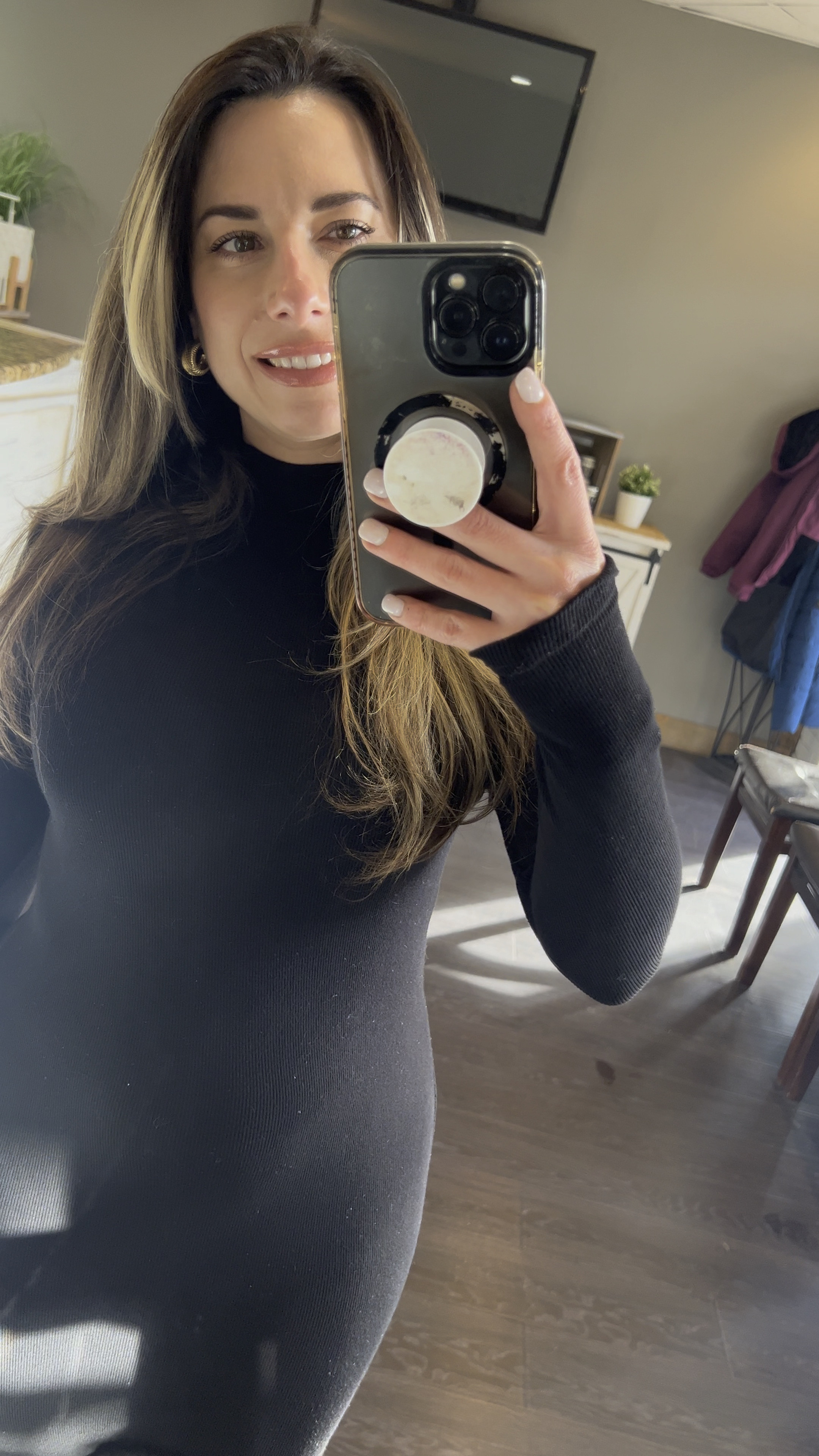 Casual black dress. Great for work. Pair with some gold jewelry, black tights, & knee high boots. I also linked my lip oil and my mascara for long lashes! #longlashes #makeup 

#LTKstyletip #LTKSeasonal #LTKshoecrush