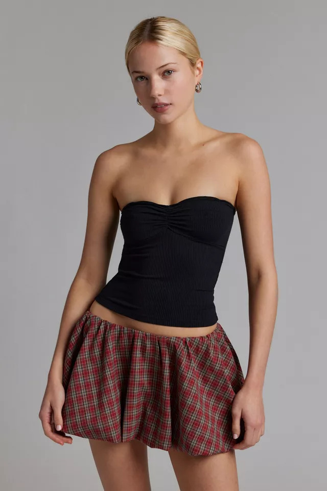 BDG Carla Sweetheart Neckline Ribbed Knit Tube Top in Brown, Women's at Urban Outfitters | Urban Outfitters (US and RoW)