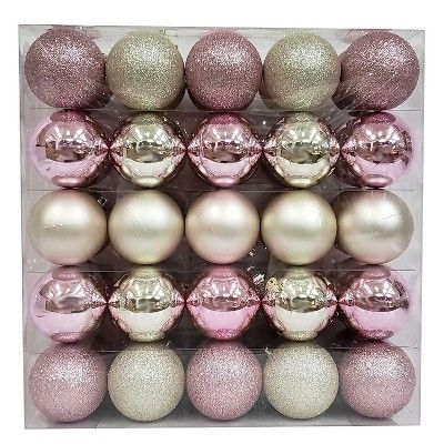 50ct Ornament Set 70mm Blush/Champagne - Wondershop™ | Target