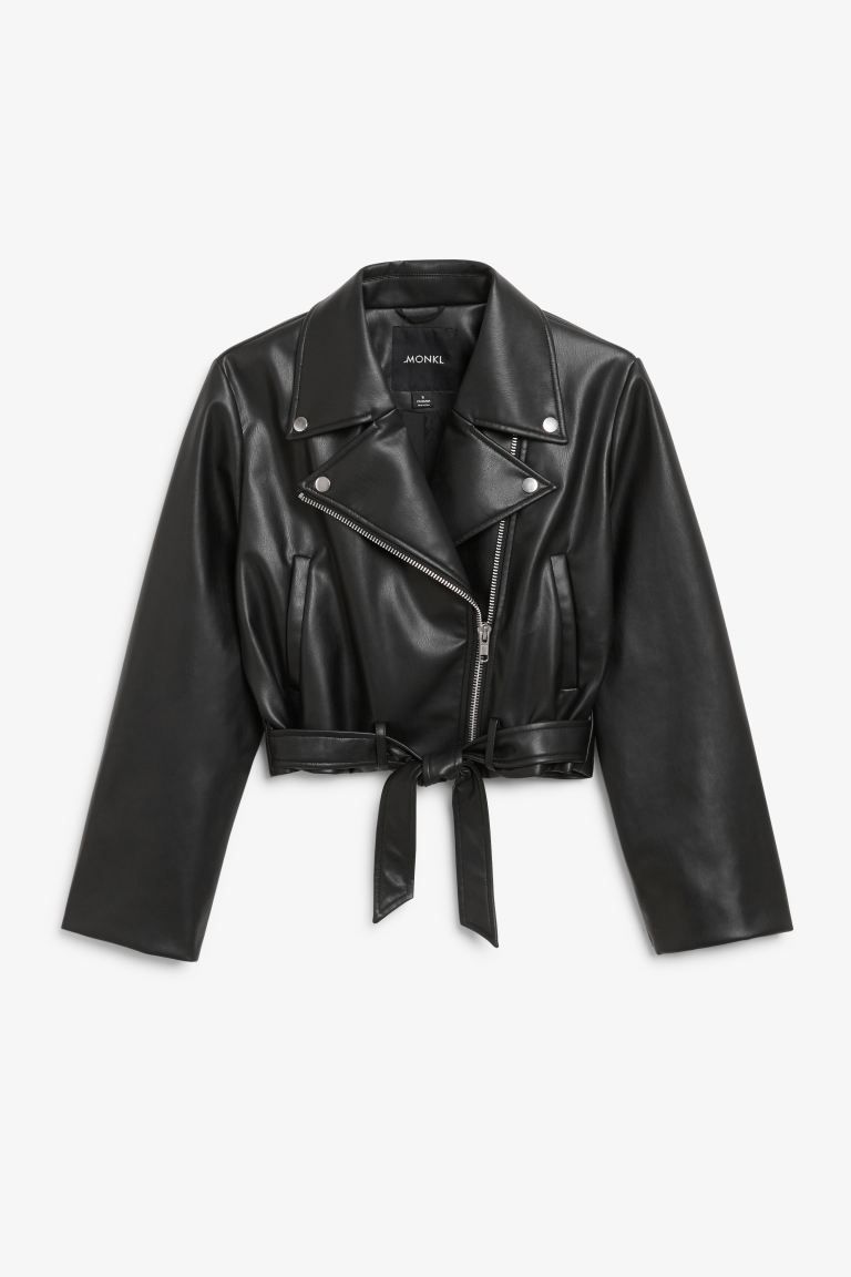 Cropped faux leather jacket | H&M (UK, MY, IN, SG, PH, TW, HK)