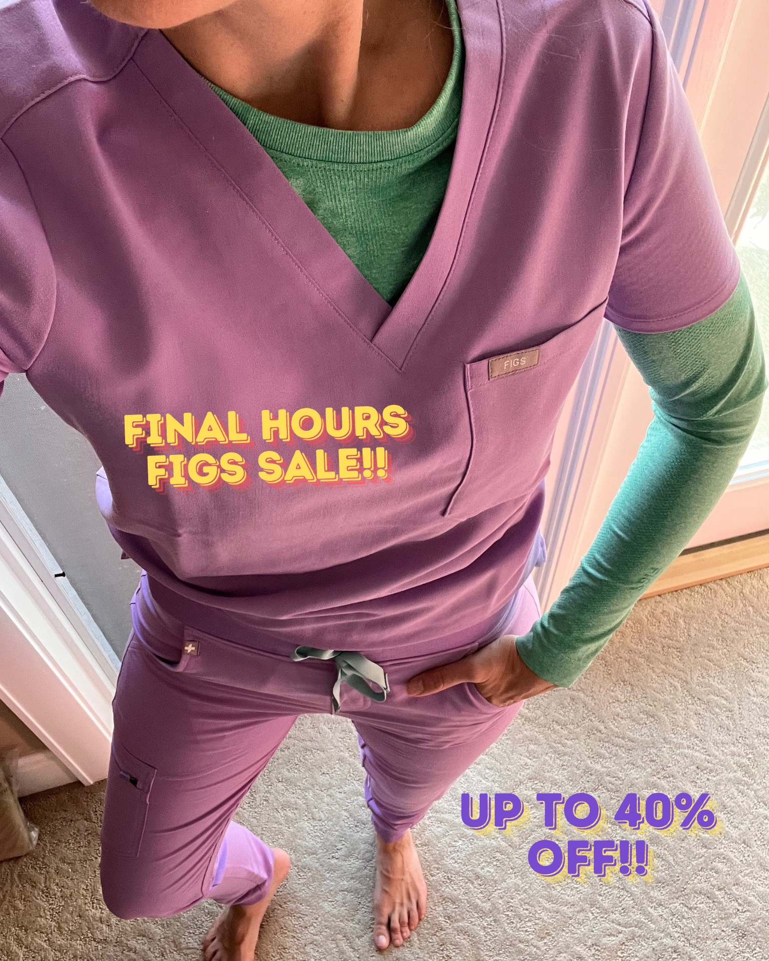 Final hours of the FIGS sale!! I’ve added some new colors that became available and swapped out sold out items. If you are still on the fence - order a pair, they are so comfortable, you won’t be disappointed. 

In this photo I’m wearing an xs in the top and jogger scrub pants and a small in the under scrub top. I typically order small-tall (I’m 5’10) in the scrub pants but had room in them so I thought I would try x-small-talk this time, they are a bit too snug for my liking. 👀 I’m happy with how the under scrub top fits - esp for my long arms!! 🙌

#figs #wearfigs #figsscrubs #scrubpants #nursing #dentalhygiene #medical #medicaldoctor #doctorsscrubs 

#LTKFallSale #LTKWorkwear #LTKSaleAlert