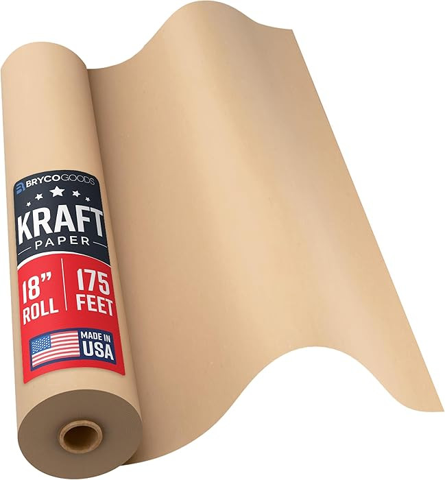 Bryco Goods Jumbo Kraft Paper Roll - Brown - 18" x 2100" (175') - USA Made - Suitable for Packing... | Amazon (US)