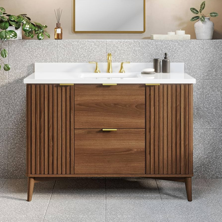 OVE Decors Indy 48" Freestanding Bathroom Vanity, Walnut | Amazon (US)