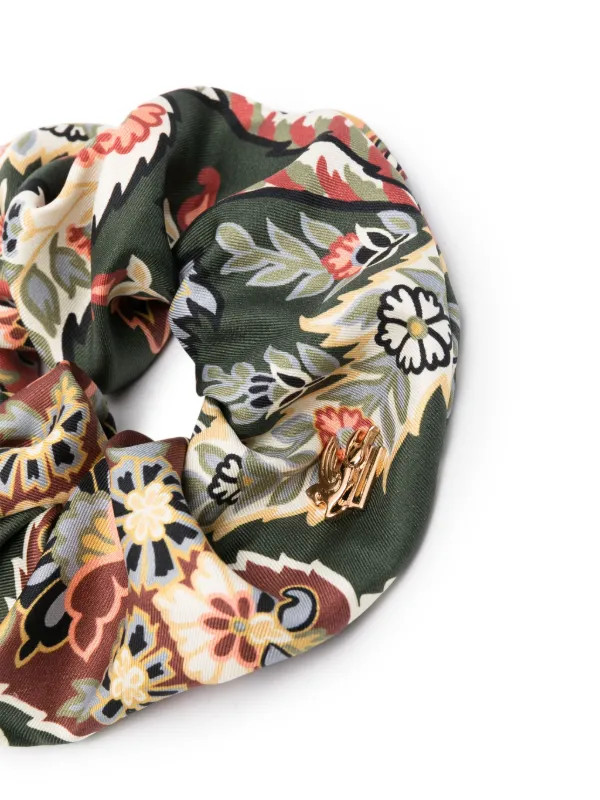 플로럴 프린트 실크 헤어슈슈 | Farfetch Global