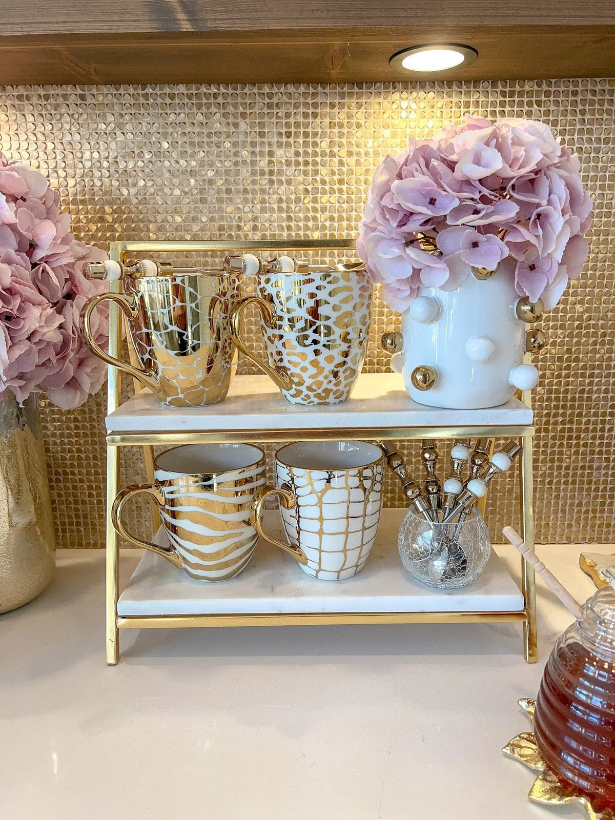 19 Oz Gold Metallic Pattern Print Mugs (4 Styles) | Inspire Me! Home Decor