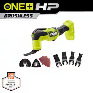 RYOBI ONE+ HP 18V Brushless Cordless Multi-Tool (Tool Only) with 4-Piece Wood and Metal Oscillati... | The Home Depot