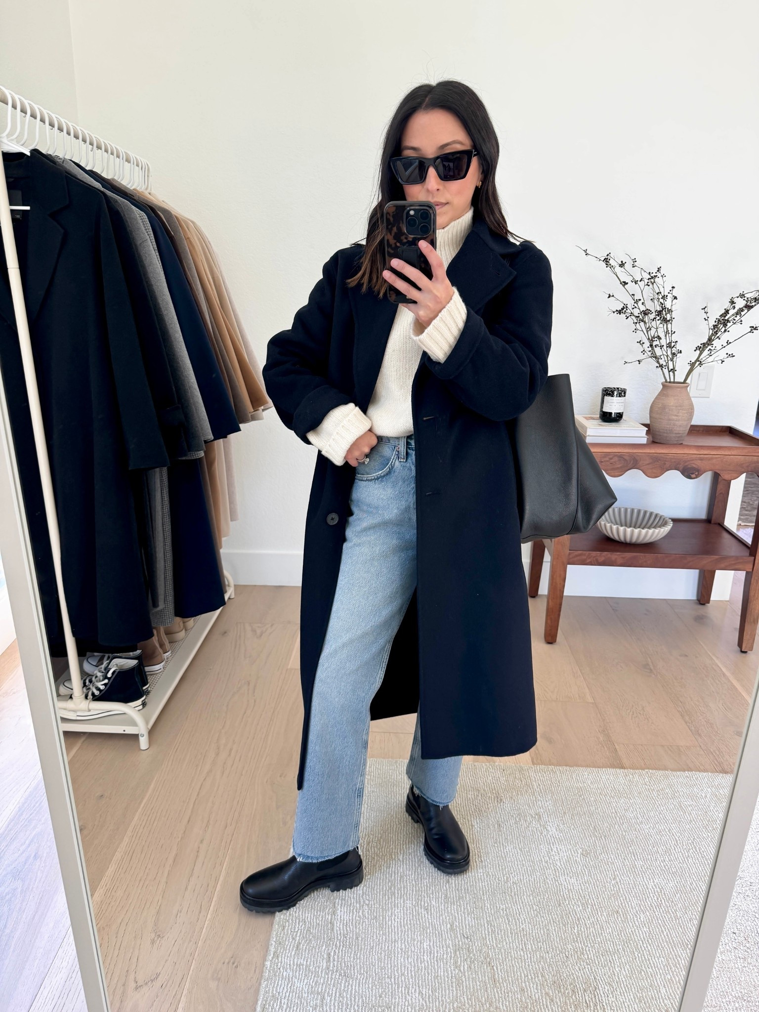 Reformation Katerina boo styled multiple ways. 

Aritzia The Only coat in navy xs
Everlane turtleneck sweater xxs (old)
AGOLDE Valen Jeans 24, cut hems
Reformation Katerina Boots 5.5
Mansur Gavriel tote
YSL Sunglasses

Petite style, winter style, winter outfits, winter boots 

#LTKSeasonal #LTKPetite #LTKootd