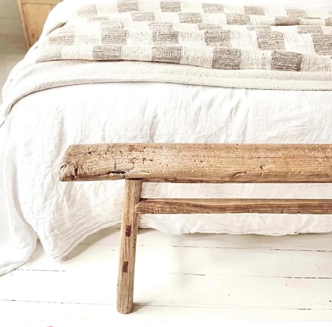 Antique Skinny Bench Vintage Elm Narrow Seating Noodle Bench Rustic Wabi Sabi Seat - Etsy | Etsy (US)