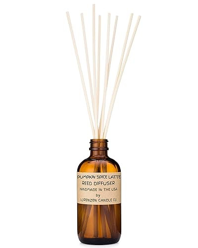 Pumpkin Spice Latte Reed Diffuser Set 3oz | Handmade in the USA by Lorenzen Candle Co | Amazon (US)