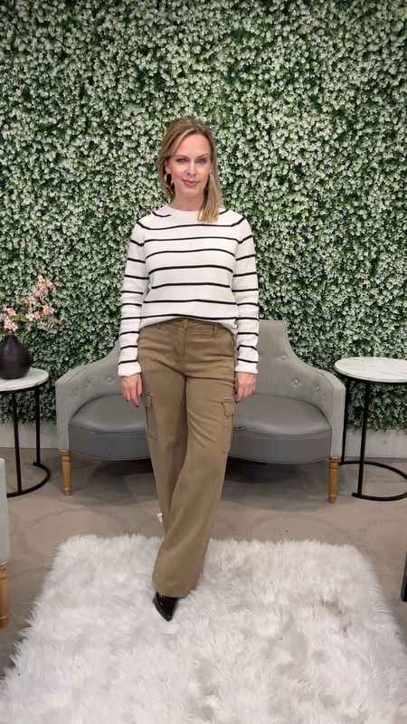 Take a break from blue jeans and try a soft cotton cargo (Kut from the Kloth) or wide-leg chinos from Rag & Bone in easy-to-style neutrals! TTS I prefer a pointed toe with wide leg pants! 

#LTKVideo #LTKstyletip #LTKover40