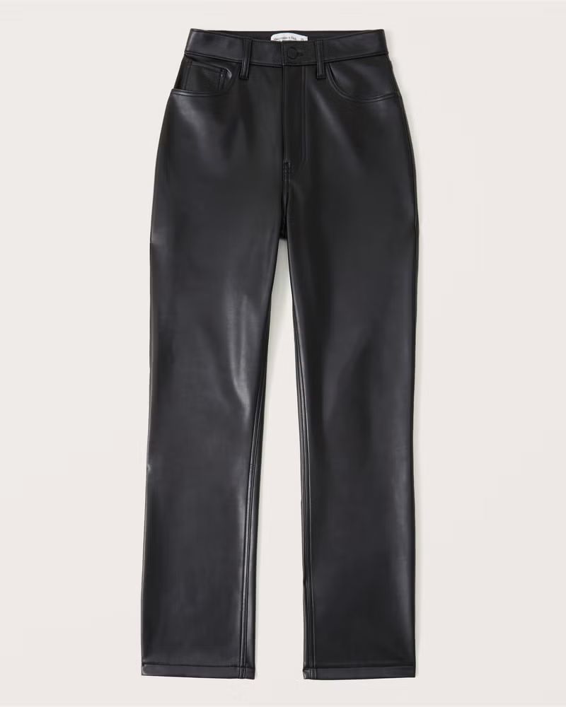Curve Love Vegan Leather 90s Straight Pant | Abercrombie & Fitch (US)