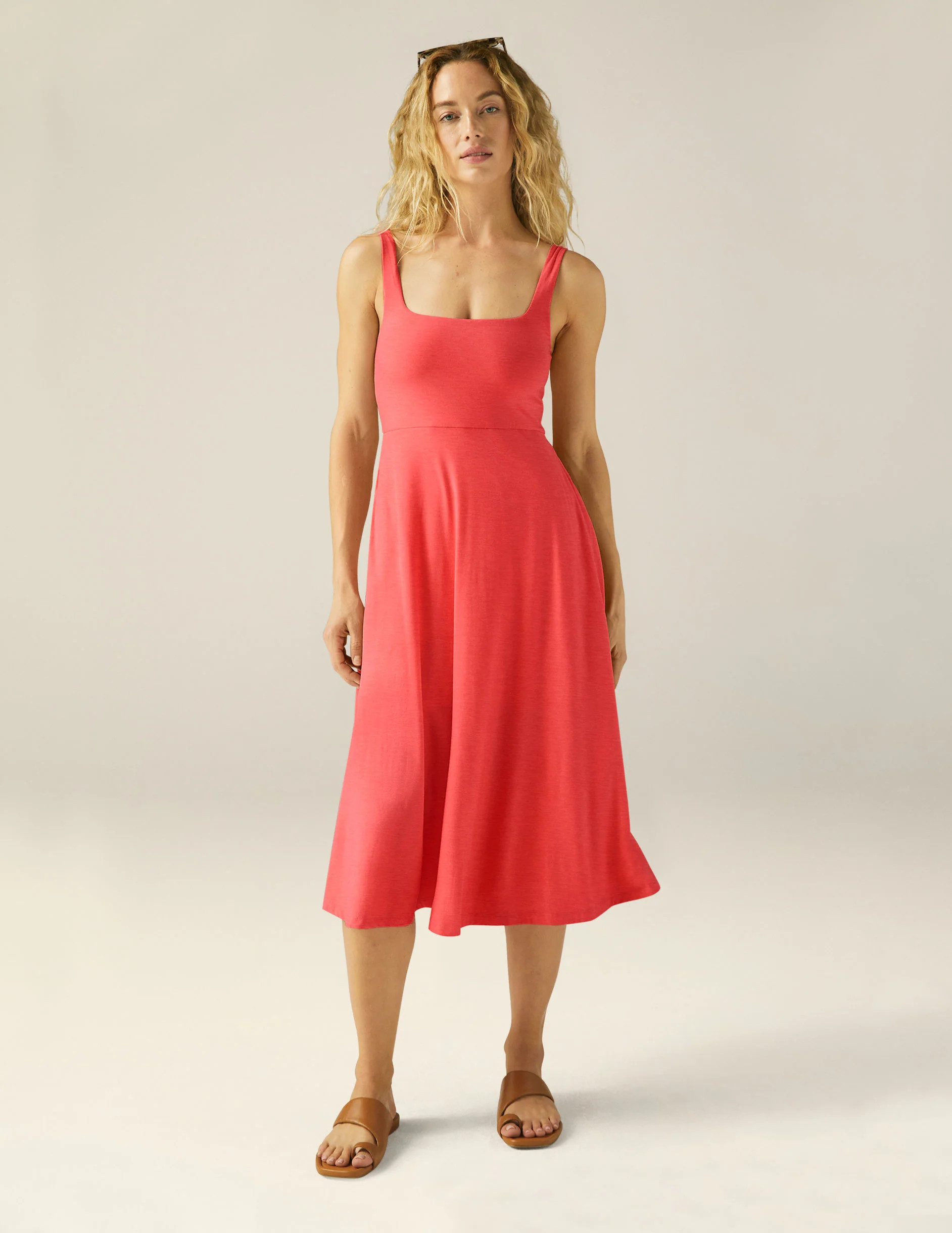 Featherweight At The Ready Square Neck Dress | Beyond Yoga | Beyond Yoga