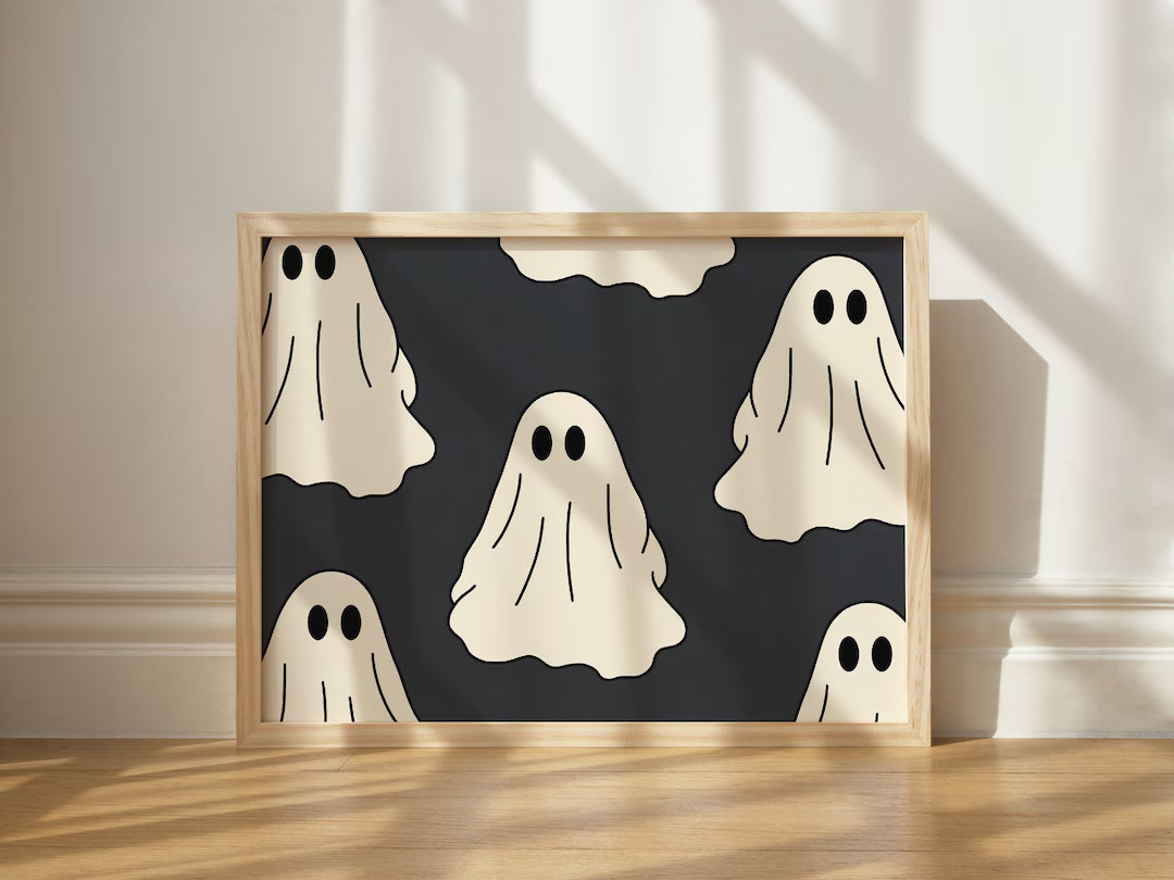 Horizontal Ghost Print Halloween Party Decor Printable Ghost - Etsy | Etsy (US)