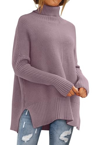 LILLUSORY Womens Turtleneck Oversized Tunic Early Fall Fashion Must Have Sweaters 2025 Casual Long Pullover Plus Size Winter Cute Poncho Cozy Work Old Money Clothes Outfits Clothing Tops Leggings | Amazon (US)