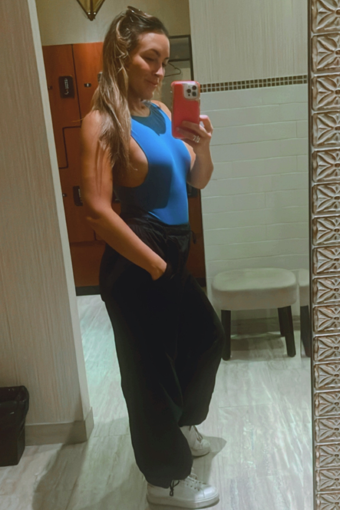 Obsessed with this bodysuit. Its so comfy and gives you that little hint of side boob. I wear a M. 

#LTKfindsunder50