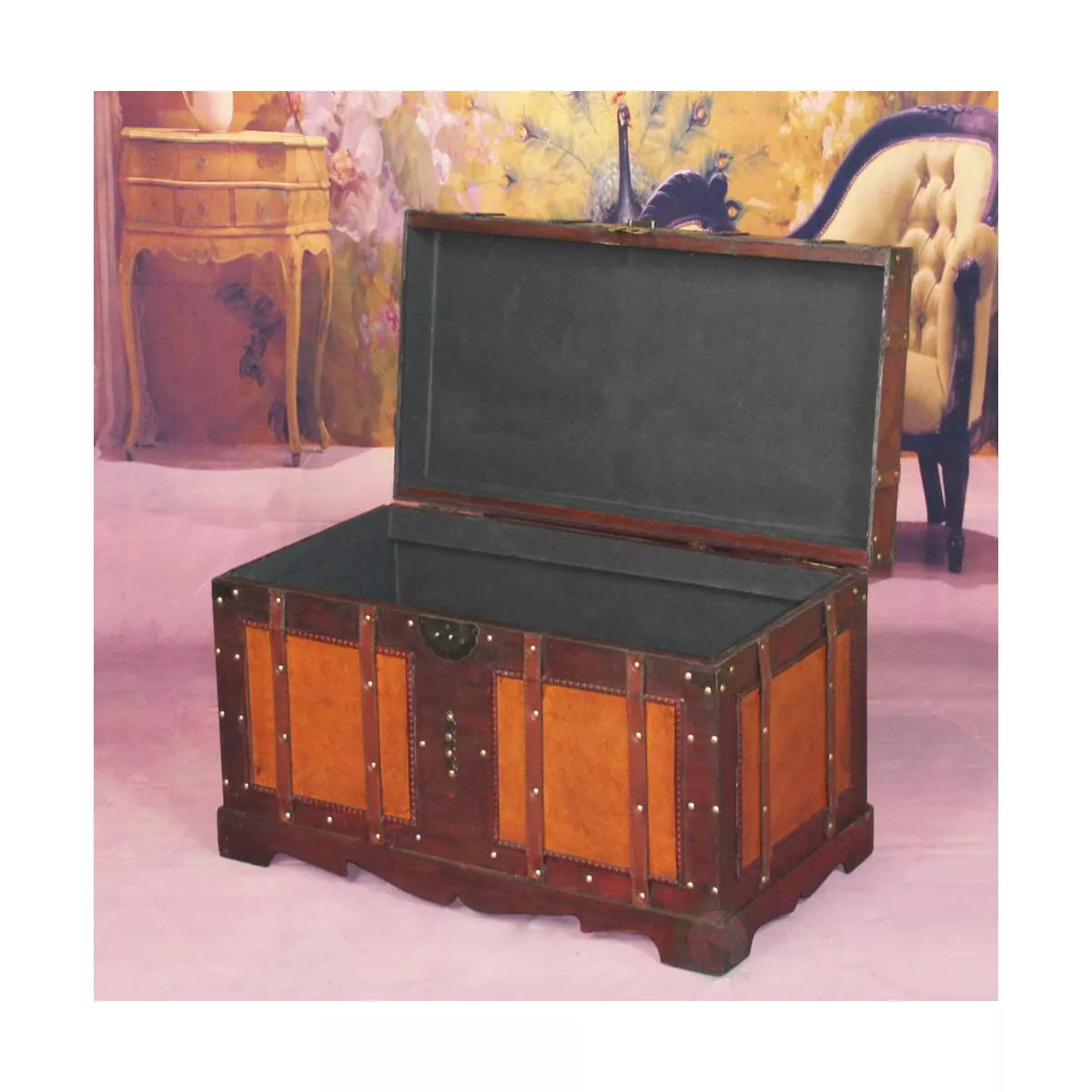 Vintiquewise Large Antique Style Steamer Trunk, Decorative Storage Box | Target