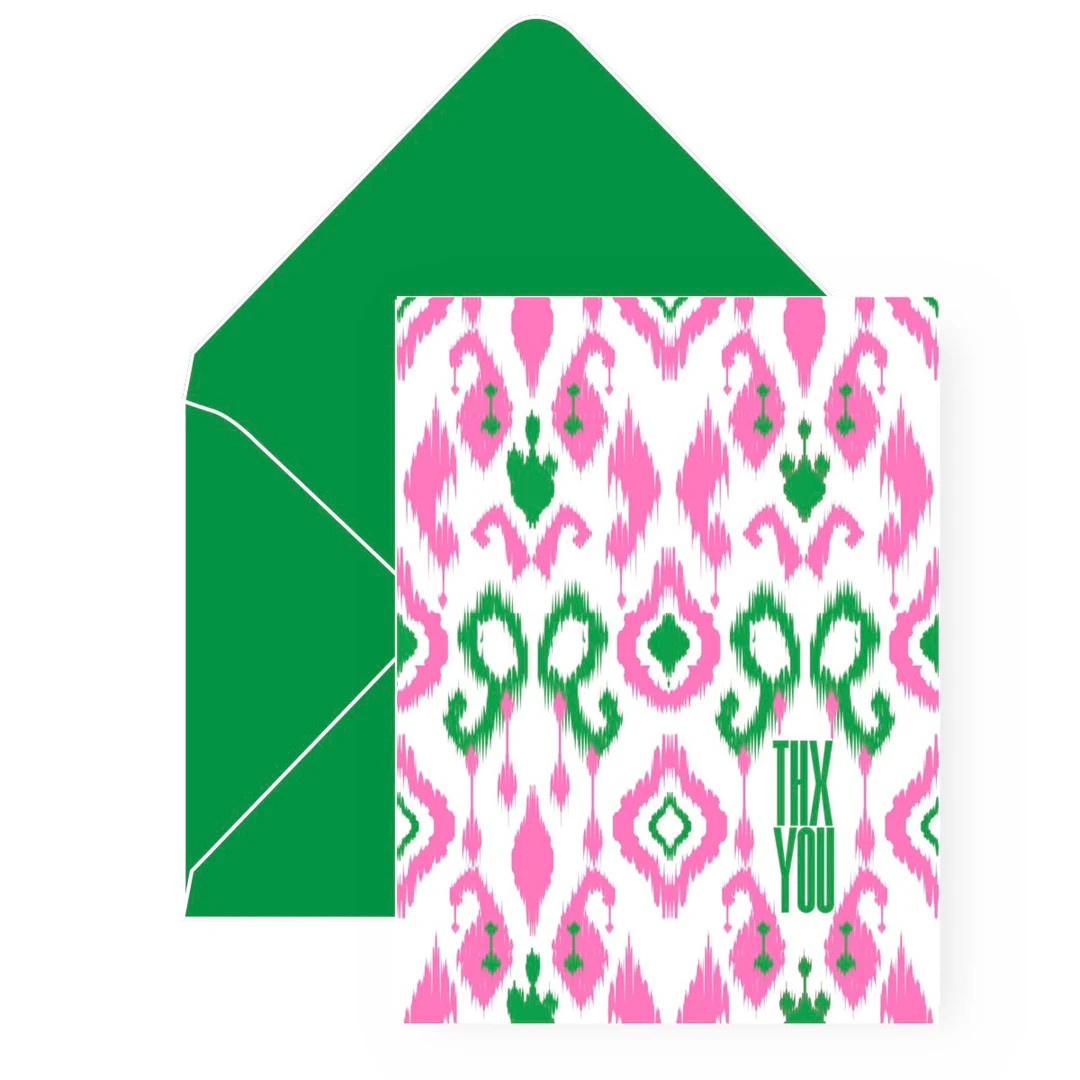 Pink & Green Thank You Note | AKA Inspired Notecards | Sorority Thank You Cards | Alpha Kappa Alp... | Etsy (US)