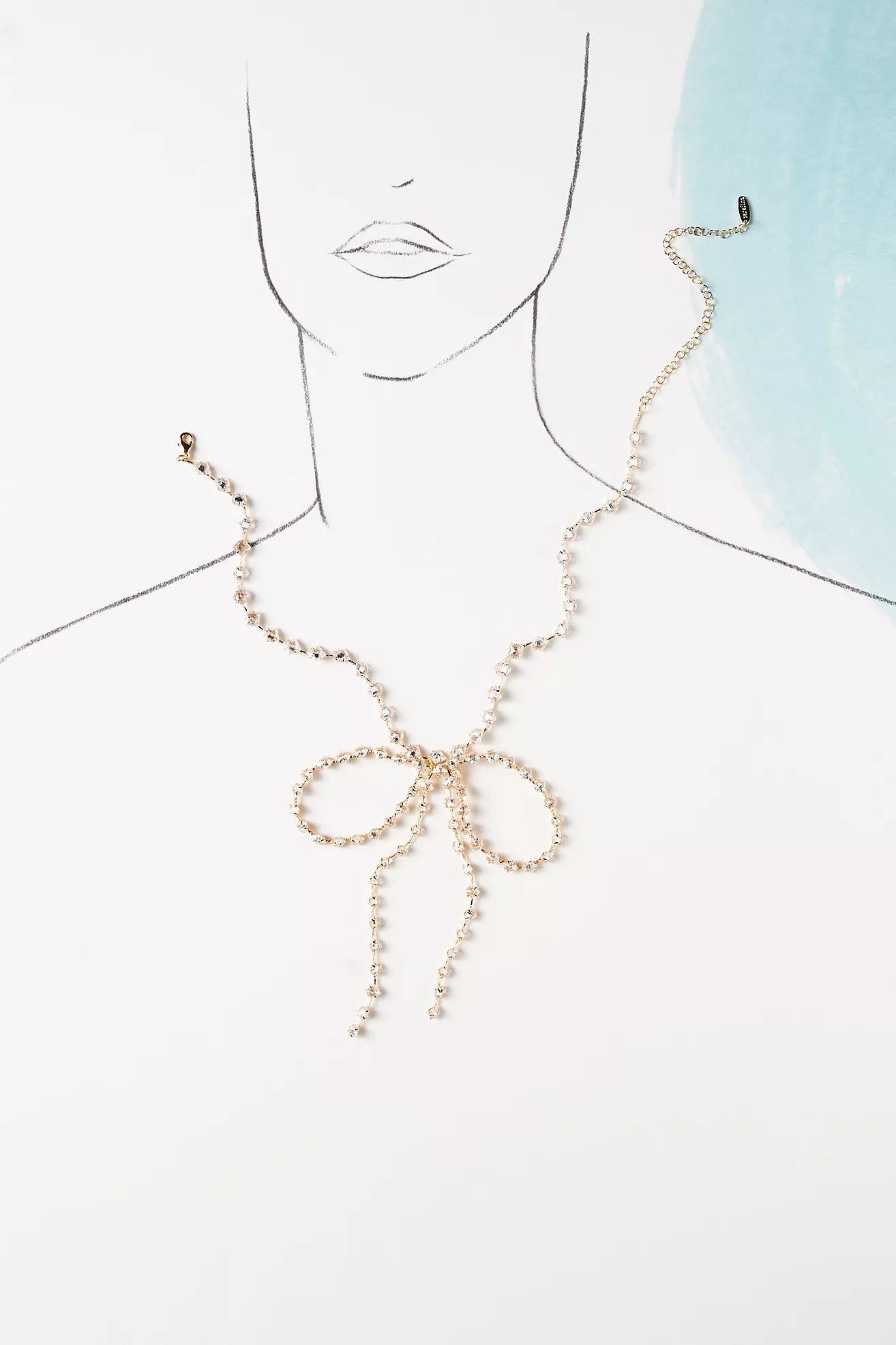 Crystal Bow Statement Necklace | Anthropologie (US)