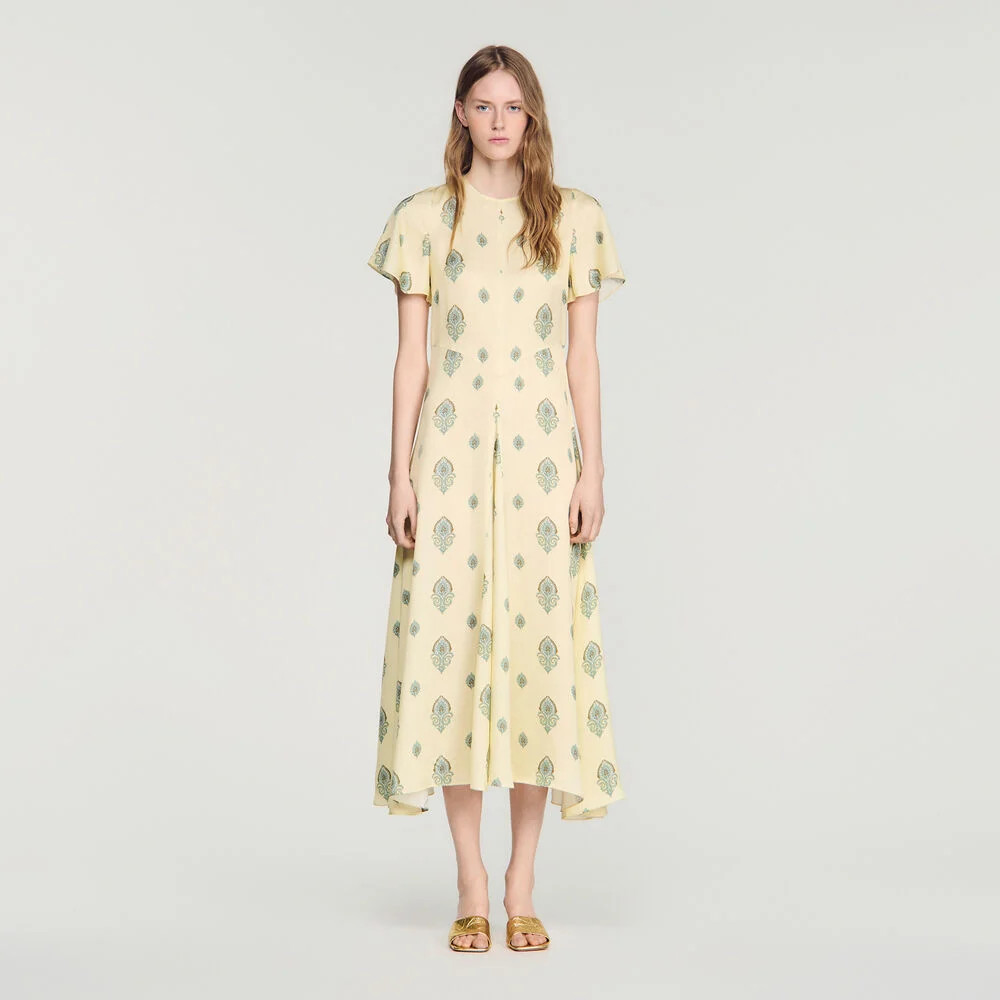 Paisley print midi dress | Sandro US | Sandro-Paris US