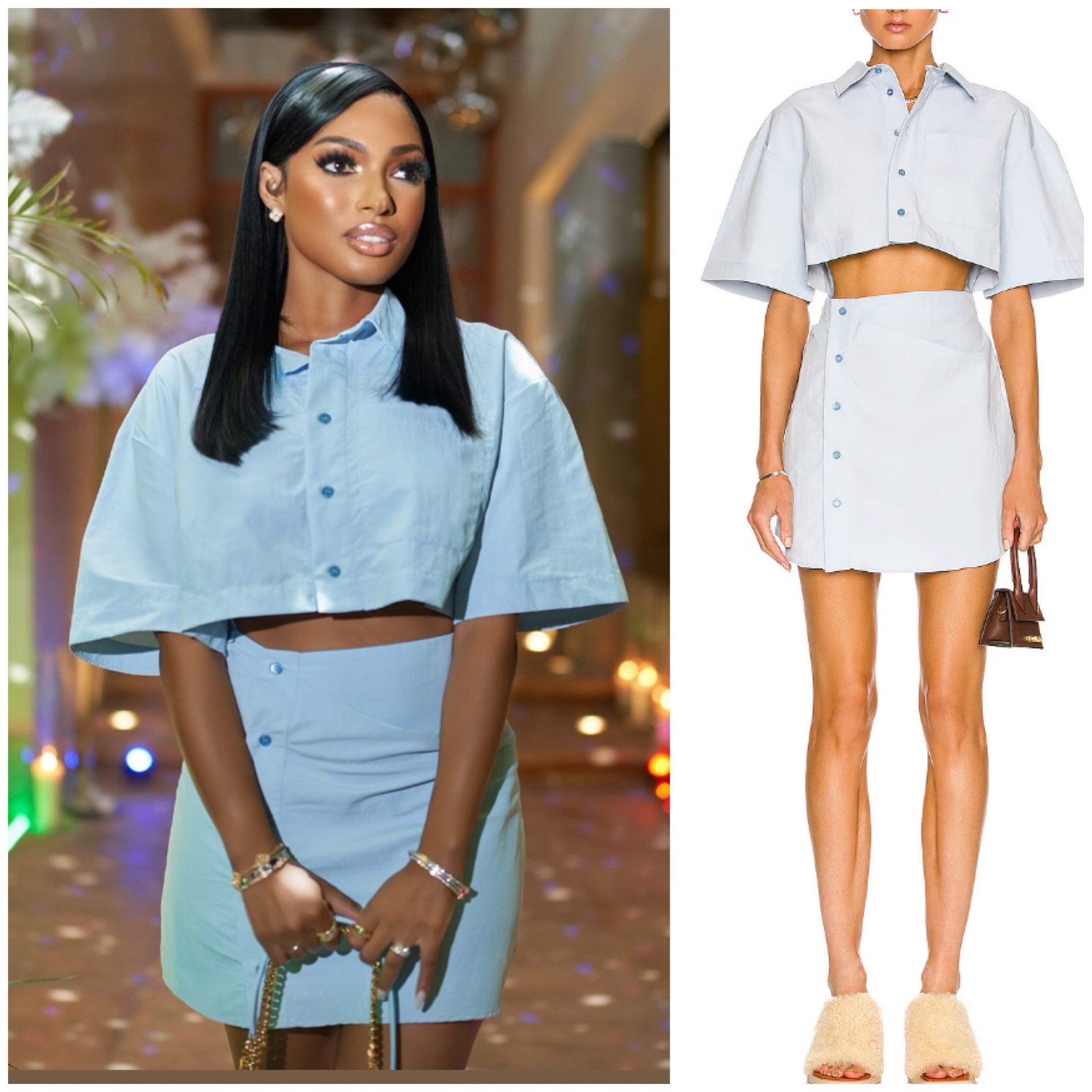 Lesa Milan’s Blue Button Down Shirt Dress 📸 = @lesa_milan