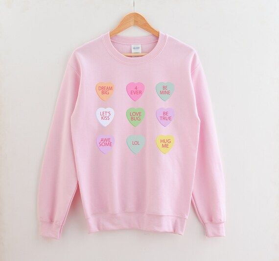 Valentines Day Sweatshirt Shirt Sweater Candy Heart | Etsy | Etsy (US)