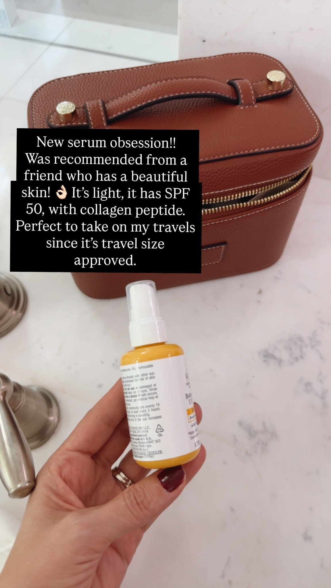 Travel essentials 

New serum obsession!!
Was recommended from a friend who has a beautiful skin! & It's light, it has SPF 50, with collagen peptide.
Perfect to take on my travels since it's travel size approved.

#LTKSeasonal #LTKBeauty #LTKTravel